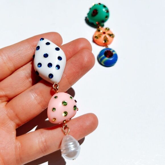 Geo dangle earrings A142 - Picture 3 of 6